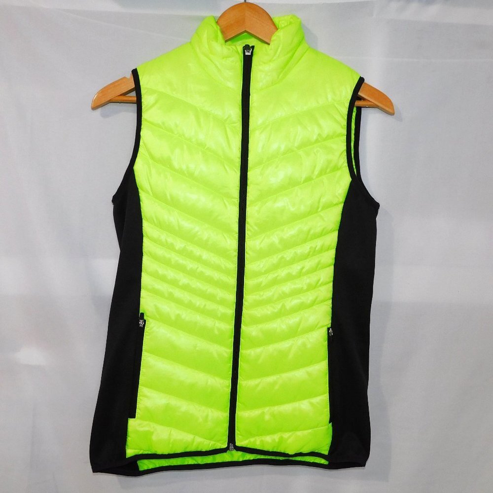 Xersion Neon Yellow Light Quilted Puffer Vest Outdoors Athletisure Womens S